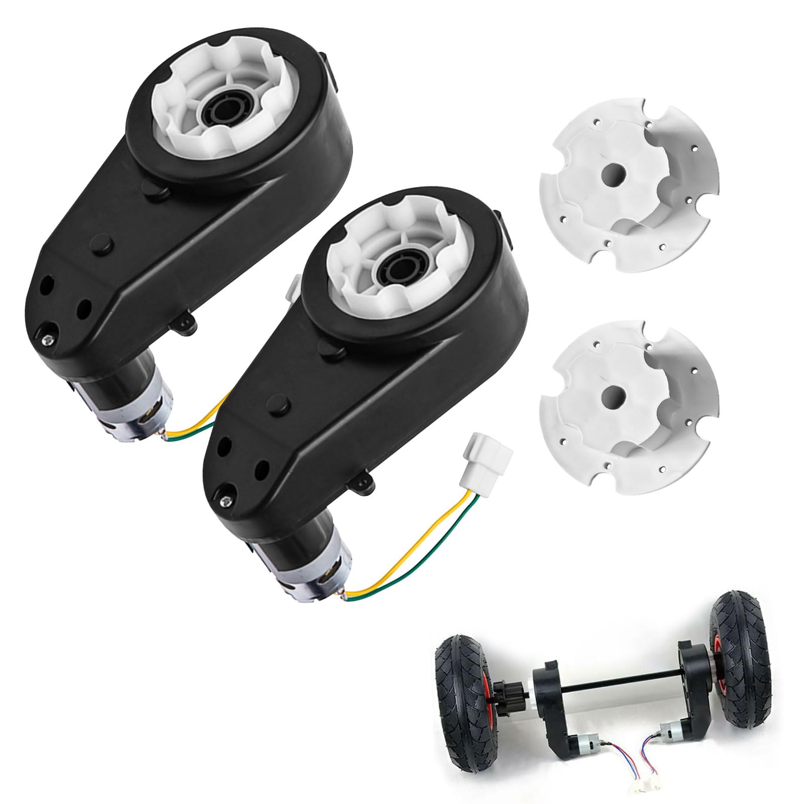 JOJOCY 2Pcs 24V RS550 Electric Motor Gear Box, 35000RPM, DC 24V, Plastic, Unisex, Kids Ride On Toy Gearbox Kit