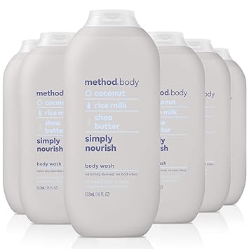 Amazon Com Method Body Wash Simply Nourish 18 Fluid Ounce Pack Of 6 Beauty