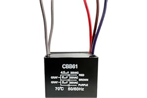 YukiHalu Ceiling Fan Capacitor CBB61 4.5uf + 6uf + 5uf 5 Wire 250V Compatible with New Harbor Breeze Hunter and Others