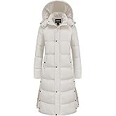 Chrisuno Women's Long Winter Coat Warm Windproof Quilted Puffer Jacket Thicken Puffy Parka With Hood
