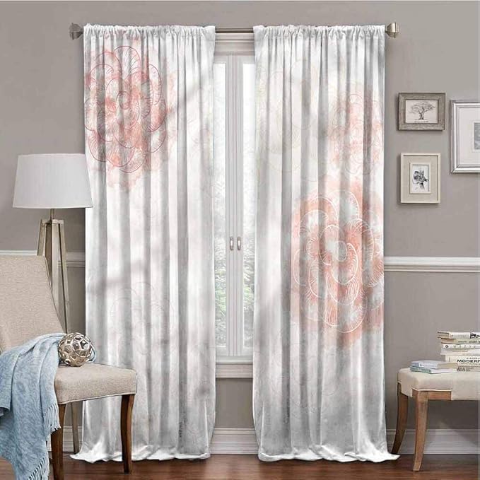 Floral Blackout Curtains Curtains for Living Room 38W x 54L