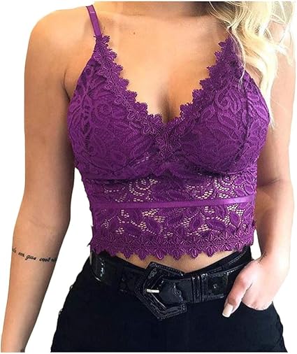 purple bralette crop top
