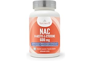 Arcwell NAC (N-Acetyl-L-Cysteine) 600 mg – Made in Canada | 90 Veg Capsules | Boosts Glutathione, Supports Immune System, Lun