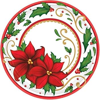 Plates trimmed dessert personalized plastic premium christmas icon email partycity Amazon.com: 200PCS Christmas Party Supplies Paper Plates and Napkins