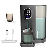 Automatic Mouthwash Dispenser for Bathroom 20.3 Fl oz -Touchless Smart Mouth Wash Dispenser, Electric Wall Mounted Mouthwash Dispenser with 2 Magnetic Cups,4 Levels and LED Screen for Kids Adults Grey