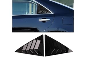 XITER 2PCS ABS Carbon Fibre Racing Style ABS Rear Side Window Louvers Air Vent Scoop Shades Cover Blinds for Toyota Camry Sedan 2012-2017 (Mirror Black)