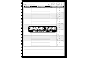 Homework Planner for ADHD Students: Undated Assignment Journal Notebook