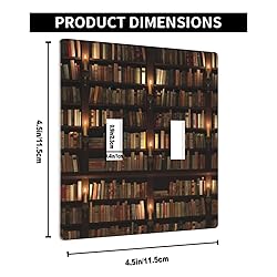 Pznen Bookshelf Double Switch Plate Covers Library