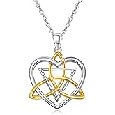 QMTIHU Irish Celtic Knot Necklace Sterling Silver Good Luck Irish Vintage Triquetra Trinity Celtics Love Knot Pendant Necklace Gifts for Women Mother