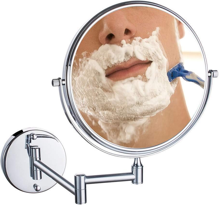 DX.JZ Montado en la Pared Espejo para maquillarse Dos Caras Giratorio