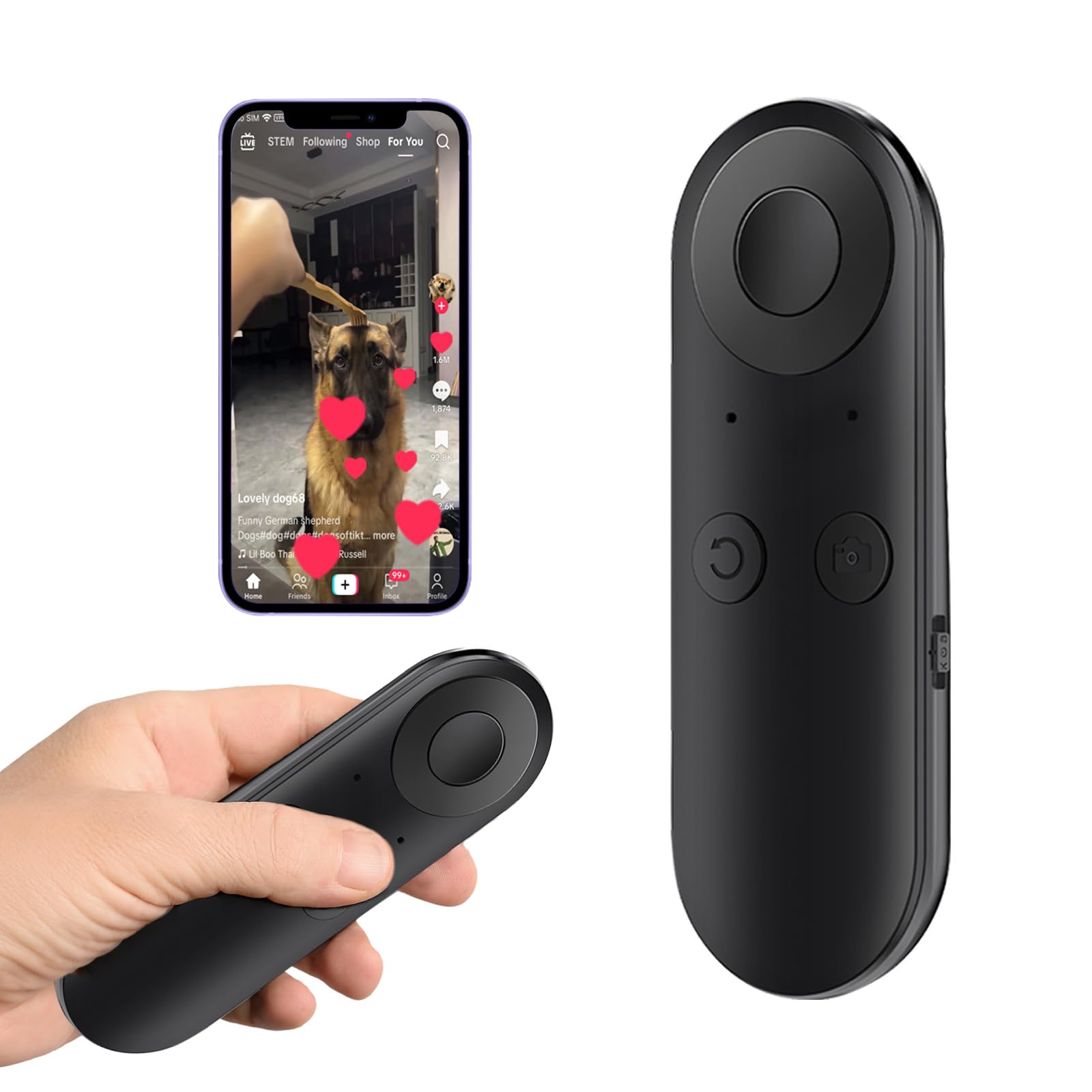 Photo 1 of TikTok Scrolling Ring-Remote Control for TikTok with Air Mouse Control, Page Turner for iPad iPhone, Bluetooth Camera Video Recording Remote, for iPhone, iPad, iOS, Android Users, Black