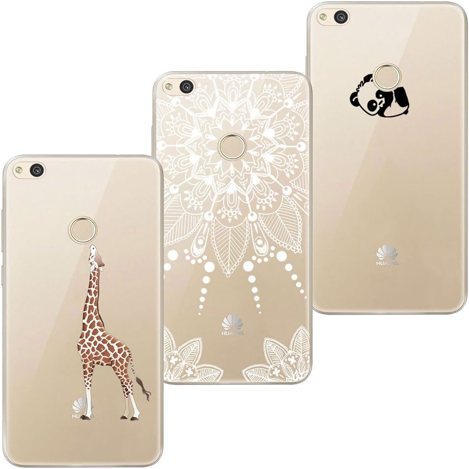 Bestsky 3 Pack Huawei P8 Lite 2017 Case, Transparent Silicone with Cute Pattern Design Back Cover Bumper for Huawei P8 Lite 2017