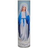 Lady of Miracles LED Flameless Devotion Prayer Candle, Religious Gift, Safe for Hospitals, Homes, Children, Has 6 Hour Timer for More Hours of Enjoyment and Devotion! Dimensions 8.1875" x 2.375"