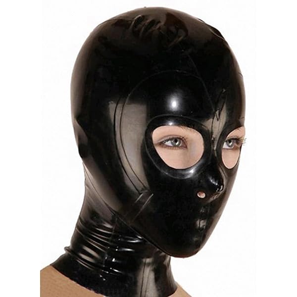 Máscara De Látex Negra Unisex – Capucha De 0.4 Mm De Grosor Con Cremallera Trasera, Hecha A Mano, Perfecta Para Cosplay Y Fiestas De Halloween