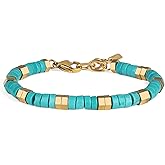 GAVU Heishi Turquoise Bracelet for Men, Crystal Beaded Bracelet for Men