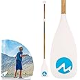 MoiShow Kids Sup Paddle, Kids Paddle Board Paddle, 3-Pieces SUP Paddle Adjustable Floating Youth Paddle with High-Grade Aluminium Shaft & Updated PP Fiberglass Blade