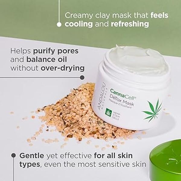 ANDALOU NATURALS CANNACELL D.TOX MASK, 1.7 OUNCES