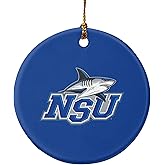 GRAPHICS & MORE Nova Southeastern University Primary Logo Porcelain Holiday Christmas Tree Ornament - 2.8" (7.1 cm)