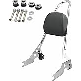 YHMOTO Detachables Sissy Bar Backrest Fit for Harley Sportster 2004-2022 | for Harley Sportster XL1200 883 04-22,One-Piece Passenger Backrest W/Pad and Docking Hardware Kits,Chrome