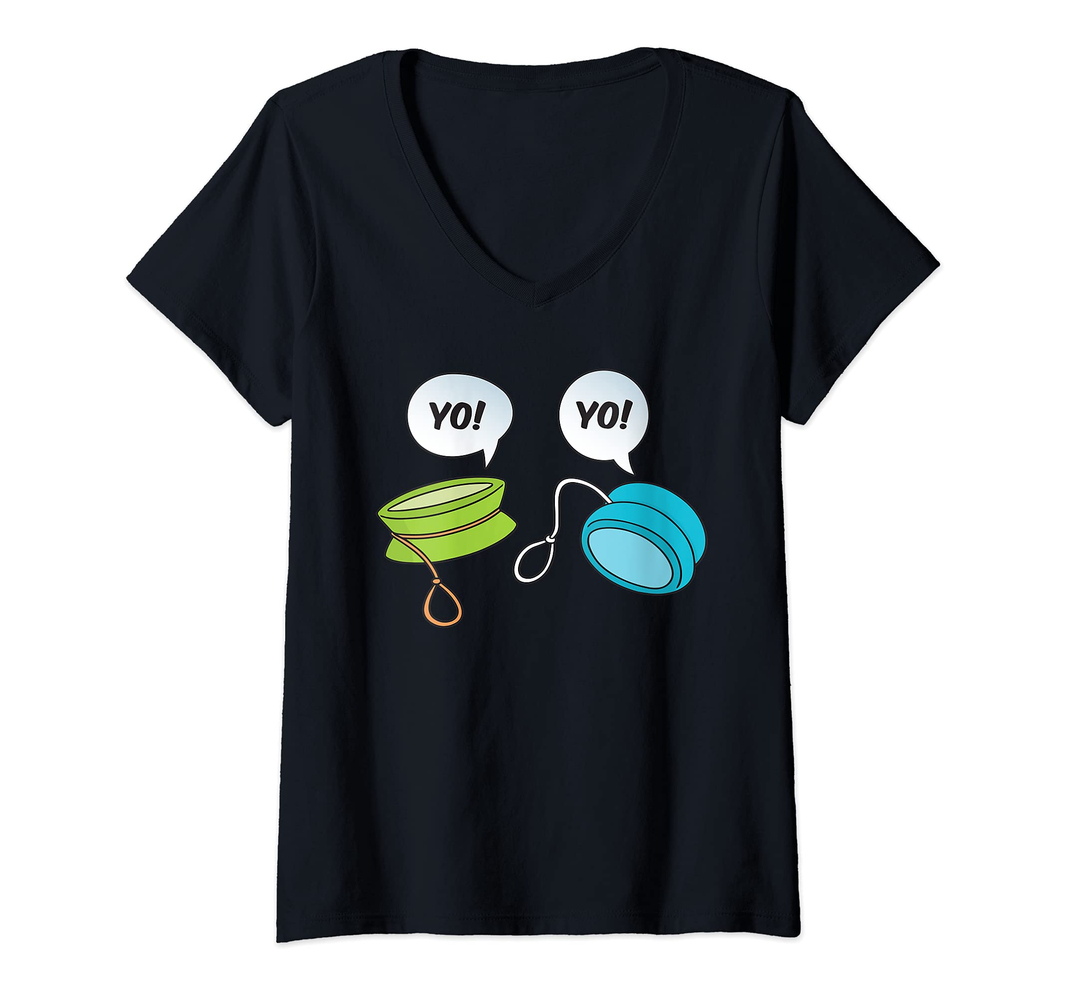 Womens Funny Yoyo Greeting Each Others Yo! Yo! Yoyo Master V-Neck T-Shirt