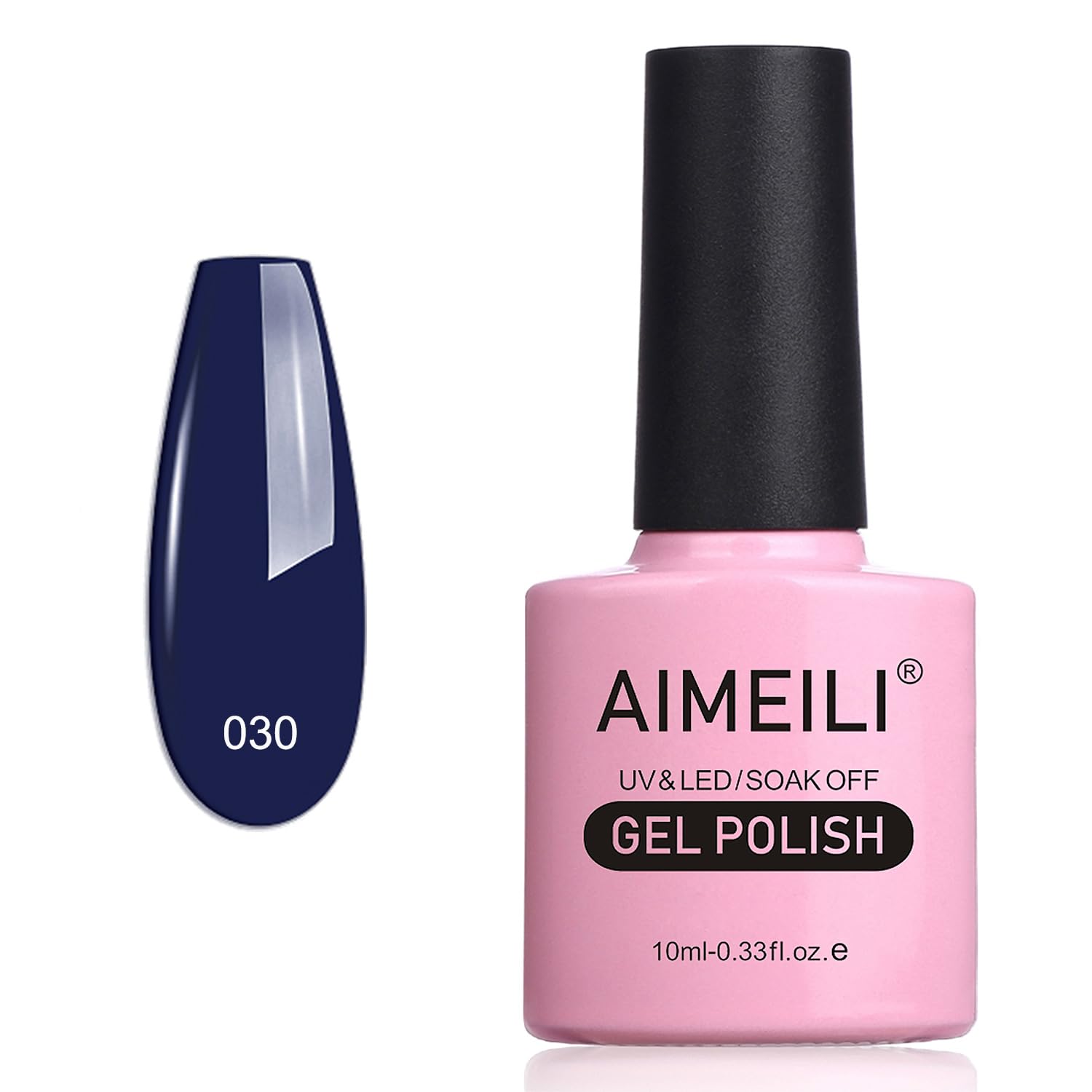 AIMEILI Blue Gel Nail Polish Soak Off UV LED Gel Varnish - Navy Seals (030) 10ml — image 1