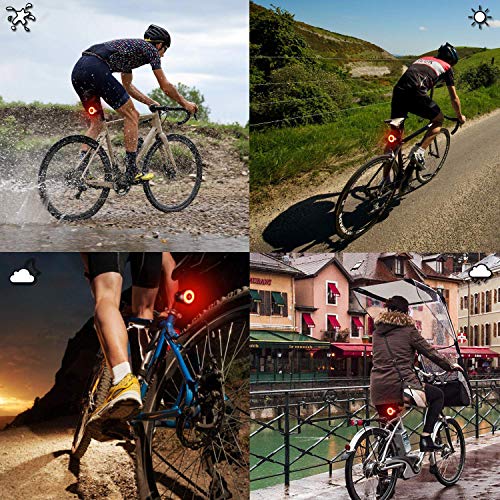 Bike Tail Light USB Rechargeable, Smart Brake Sensing Rear Lights Ultra Bright IPX6 Waterproof Bicycle Back Lights, Road Bike Accessories for Road Bike, Helmets, Cycling Safety - Thumbnail 4
