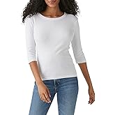Michael Stars Women's Dot Three-Quarter Sleeve Tee Shirt