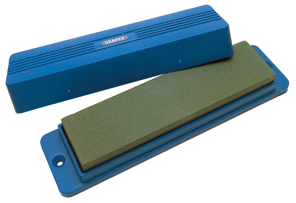 Draper 31696 Silicone Carbide Sharpening Stone with Box, 200mm x 50mm x 25mm , Blue
