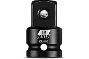 BLACKROBOT 3/4”F To 1”M Impact Socket Adapter, Cr-Mo Steel Exceeds ANSI Standards, Square Drive Reducer for Impact Driver Wrench