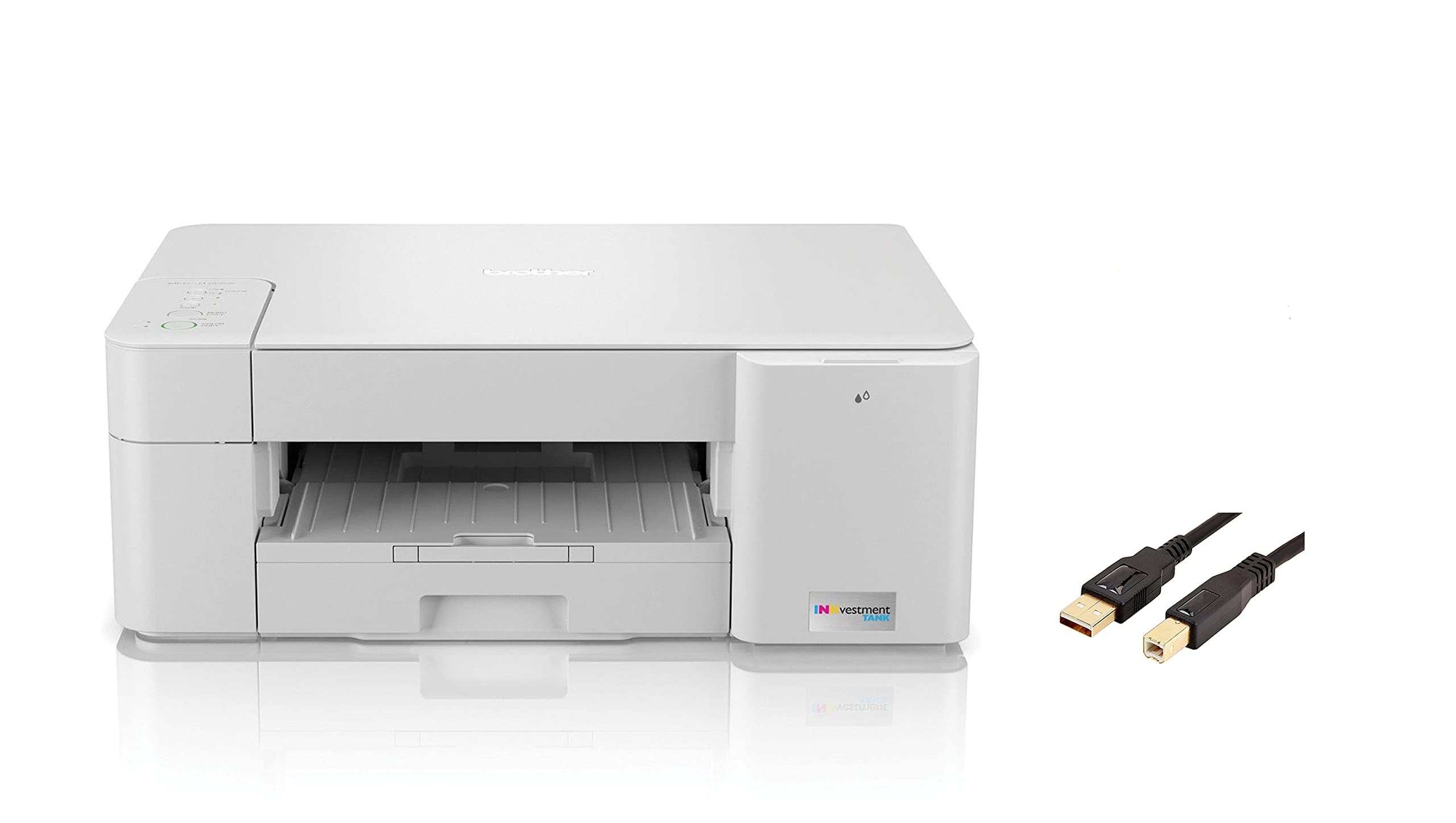 Photo 1 of **PAPER JAMS**Brother MFC-J12 Series All-in-One Color Inkjet Printer, Copy, Print, and Scan, 9ppm in Color, 150 Sheets, Mobile Printing, Bundle with MTC Printer Cable