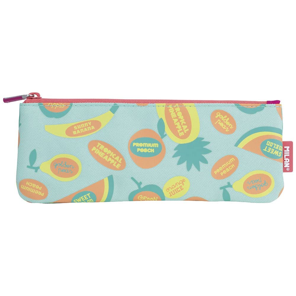 MILAN® Frutikis' Special Series Small Flat Pencil Case, Green and Orange
