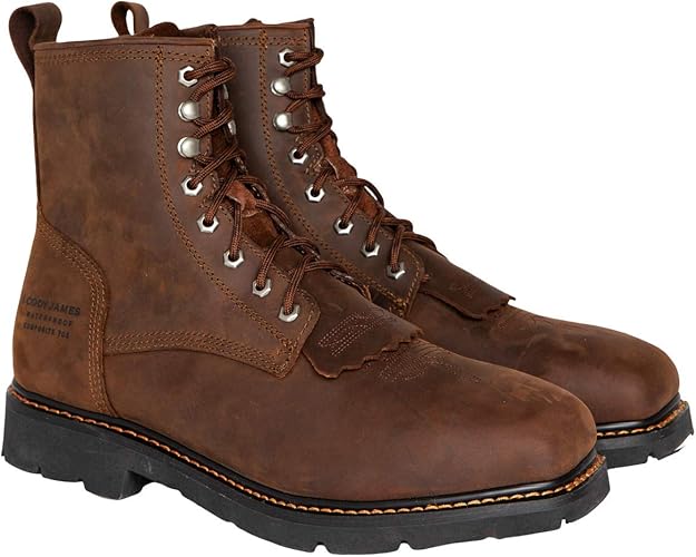 square toe lace up steel toe boots
