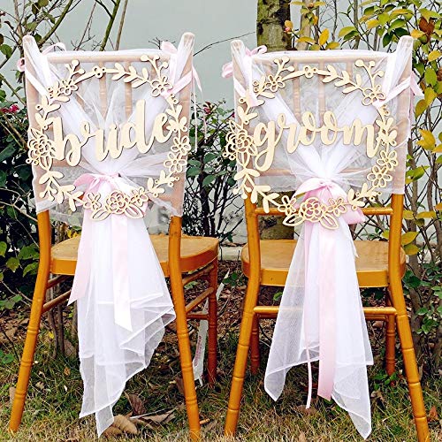 Petsdelite Rustic Wedding Wooden Chair Sign Garland Shape Wedding