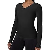 LWISMIL Compression Shirt Women Long Sleeve V Neck Workout Tops Dry-Fit Gym Yoga Moisture-Wicking Sports Base Layer T-Shirts