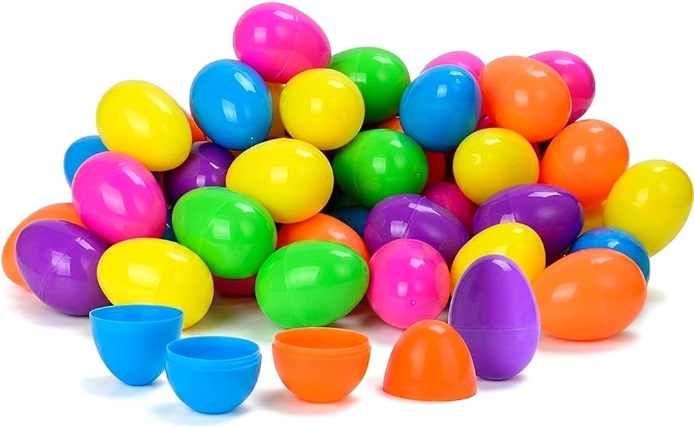 Taspire 50 Pieces 2.52 Inch Plastic Easter Eggs Fillable Durable