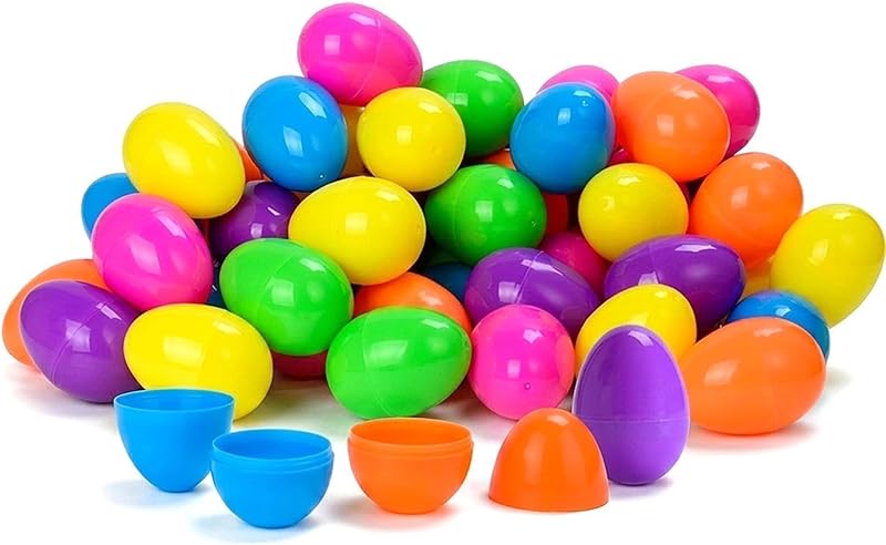 Taspire 50 Pieces 2.52 Inch Plastic Easter Eggs Fillable Durable