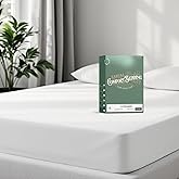 TEXAS LINEN CO. 100% Organic Cotton Percale Weave Fitted Sheet Queen Size, White, 1 Deep Pocket Queen Fitted Sheet, Fits Mattress Upto 16" Crisp and Cool Bed Linen, Luxury GOTS Certified Sheets