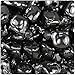 BEADTIN Black Opaque 25mm Cat Pony Beads (24pc)