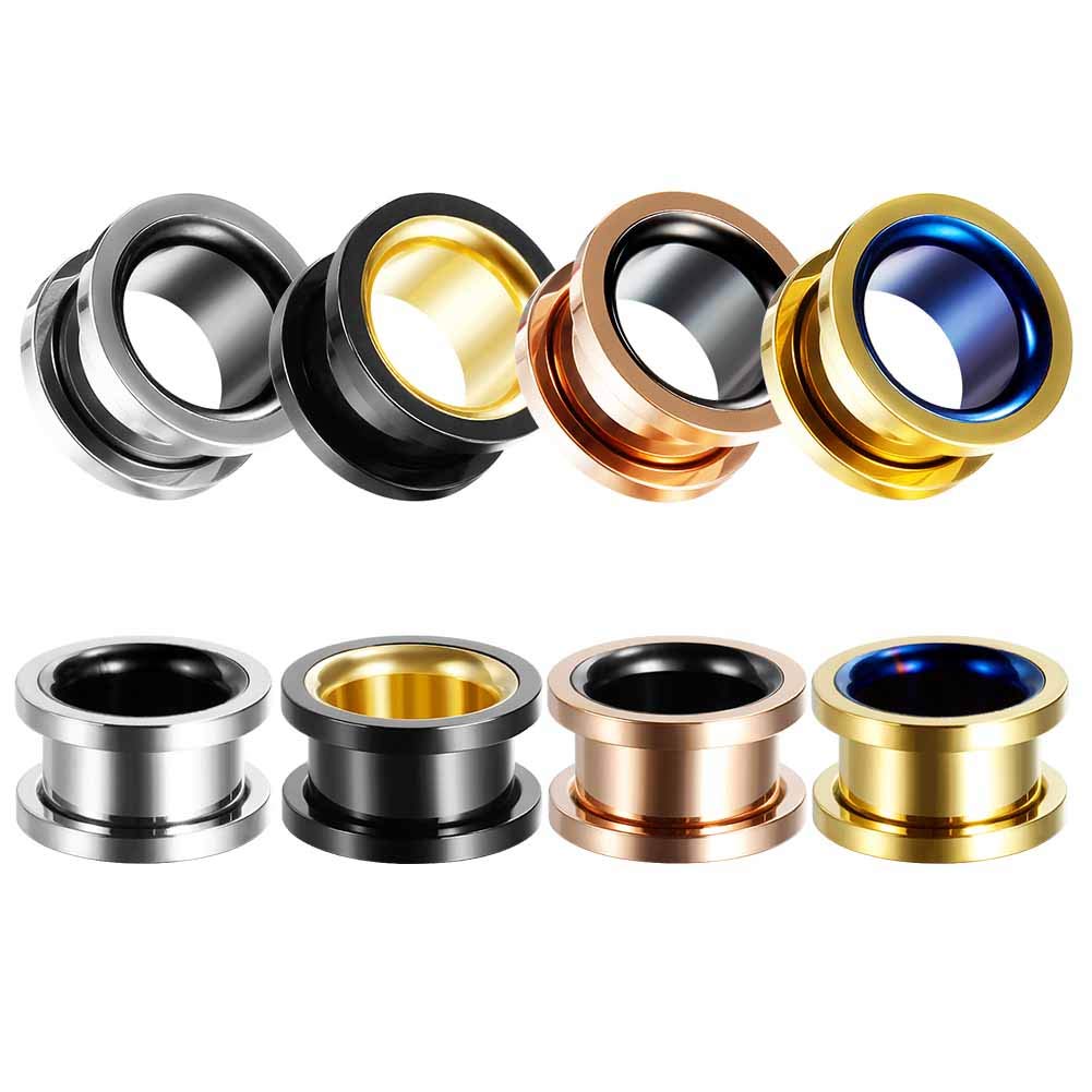 TBOSEN 8PCS Set Ear Tunnels and Plugs Kit Stretcher Multiple Expander Screw Tunnels Stainless Steel Gauges 2g-1-3/16'' in 6mm-30mm