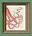 Sea Monster Art Print Red Tentacles llustration beautifully upcycled dictionary page book art print