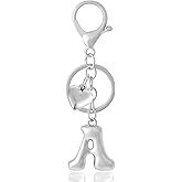 ANHBKAR Heart Bubble Letter Keychain for Women, Girls - Cute Keychain with Initial - Alphabet Keychain for Bag Charm, Handbag