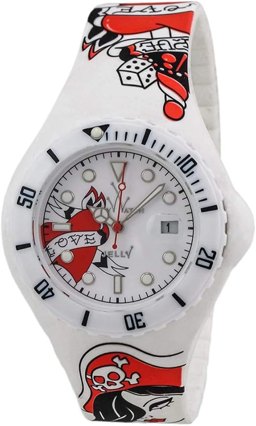 ToyWatch Jelly Tattoo Watch JYT01WH White Pin Up Love