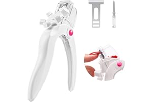 MelodySusie Nail Clippers for Acrylic Nails, White Adjustable Stainless Steel Acrylic Nail Clippers, Professional Rotary Nail Cutter for False Nail Tips, Manicure Nail Salon Tool