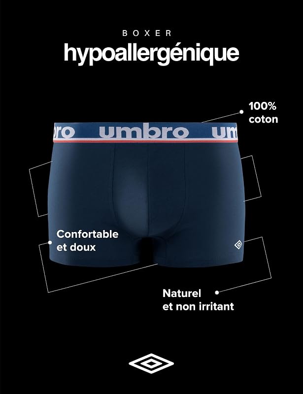 Caleçon Boxer Homme 100% Coton, Lot de 5, Noir CLA5 (L)
