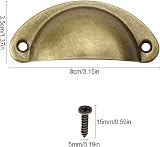Juibao 12x Vintage Shell Cup Pull Handles Gold Bronze Retro Metal Cabinet view 4
