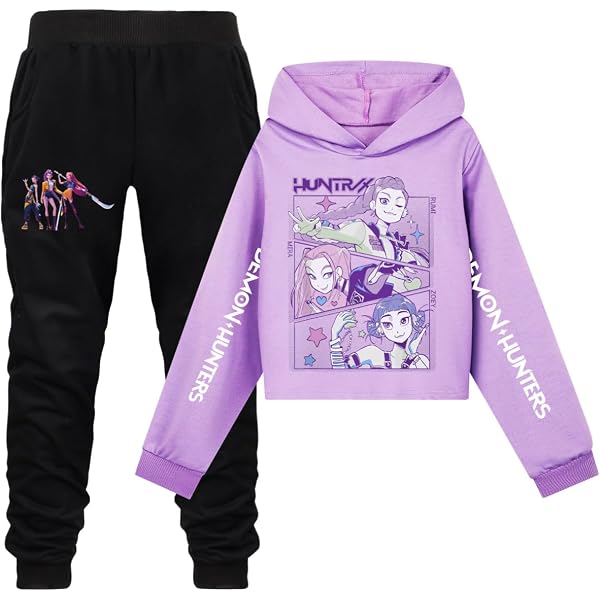 Ensemble Survêtement 2 Pièces Fille Style Kpop - T-shirt Et Pantalon Imprimé Tigre, Polyester, Pour été