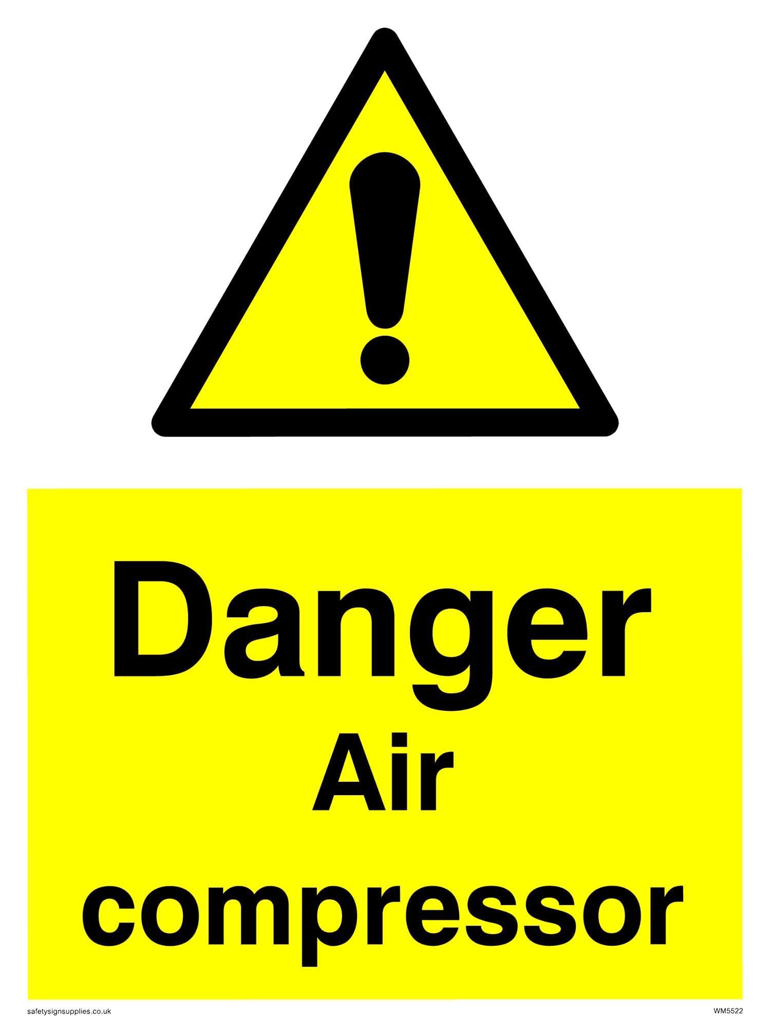 Pack of five - Danger Air Compresser Sign - 150x200mm - A5P