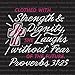 Clothed with Strength Proverbs 31 Woman Christian Sparkly Iron-on Rhinestone and Rhinestud Transfers for T-Shirts by JCS Rhinestones