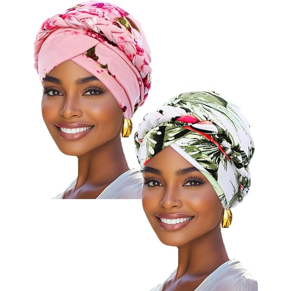 Fxhixiy Women's Silky Turban Head Wrap - Pre-Tied Beaded Chemo Cap For Hair Loss (White)