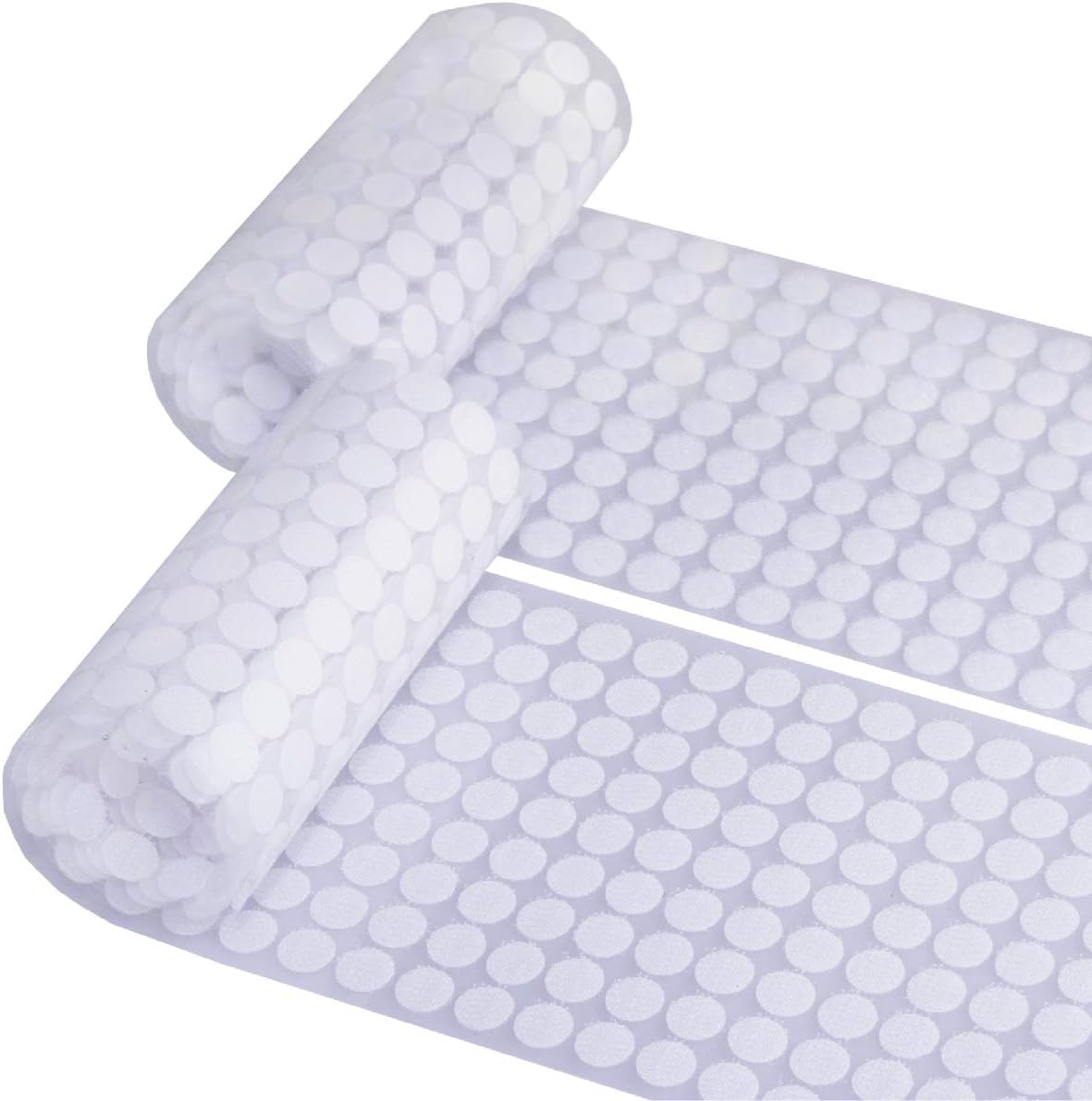 BEADNOVA 1000pcs 10mm Sticky Back Coins Hook and Loop Self Adhesive Dots Tapes Waterproof Dot Hook (White)
